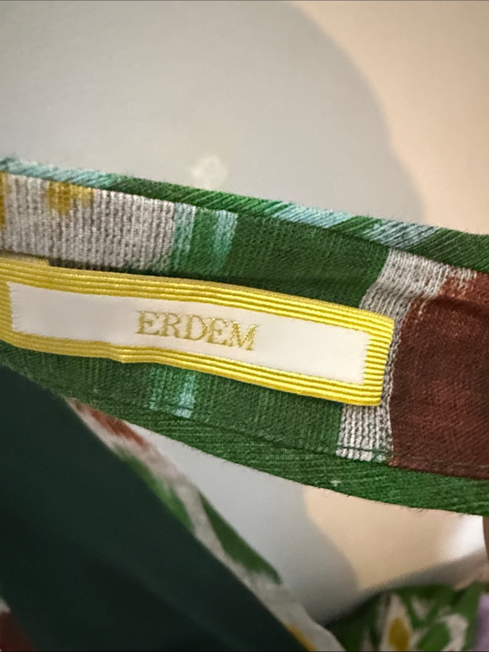 ERDEM Selene Green Printed Ikat Halter Maxi Dress size 6 - Picture 9 of 12